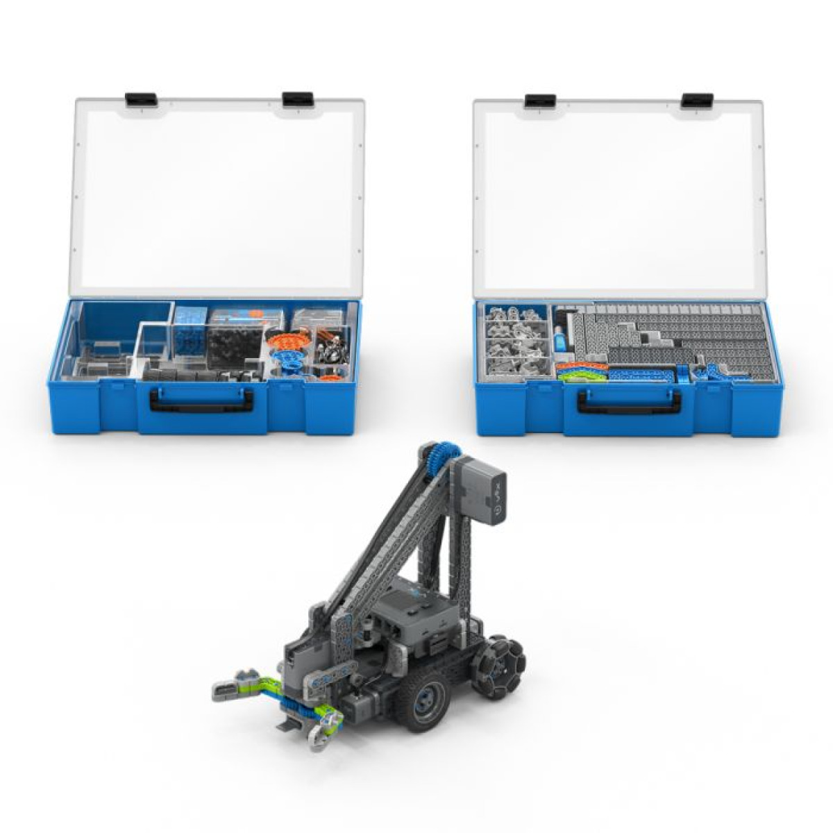 VEX IQ robotski komplet z moduli in deli za nadgradnjo iz prve generacije.