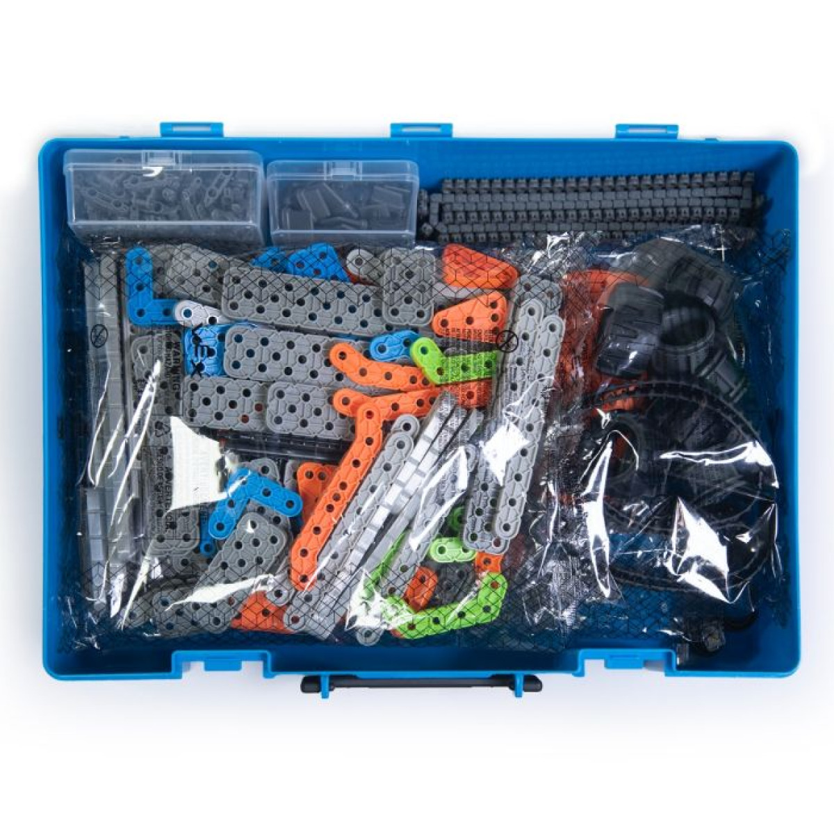 Tekmovalni komplet VEX IQ 2. generacije z roboti in gradniki.